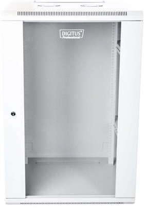 Изображение Szafa sieciowa wiszca 19" 21U rack 600x600, drzwi szyba, szary, niedzielona, niezoona, 60kg
