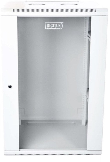 Изображение Szafa sieciowa wiszca 19" 21U rack 600x600, drzwi szyba, szary, niedzielona, niezoona, 60kg