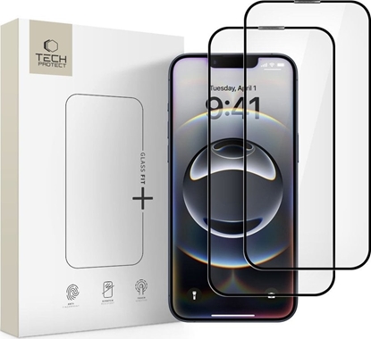 Picture of SZKO HARTOWANE TECH-PROTECT GLASS FIT+ 2-PACK IPHONE 16E BLACK