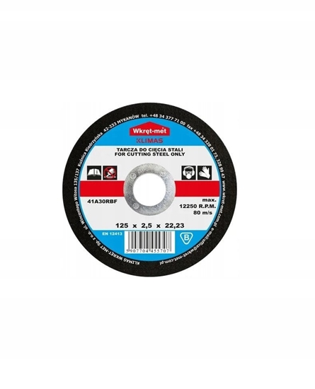 Picture of TARCZA KORUNDOWA DO CICIA STALI TCS-12525 125 mm WKRT-MET KLIMAS