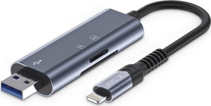 Изображение Tech-Protect TECH-PROTECT ULTRABOOST CARD READER SD & MICRO SD LIGHTNING & USB GREY