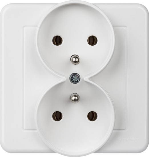 Picture of TelForceOne Leona gniazdo 2x2p+pe biae (LNA9804221)