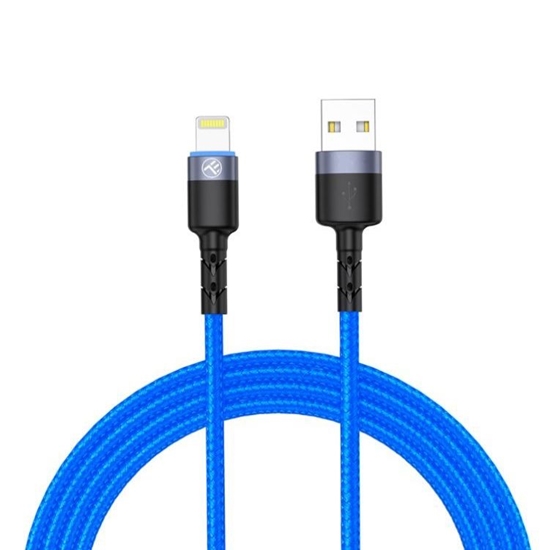Picture of Tellur Data cable USB to Lightning with LED Light, 3A, 1.2m blue