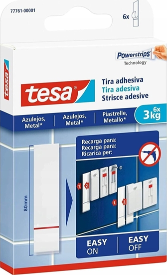 Picture of Tesa tesa tape, 6 pcs., suitable for tile and metal, up to 3kg (77761)
