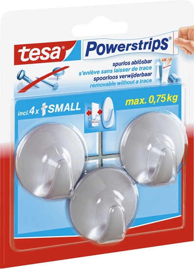 Изображение Tesa Uchwyt 1-hakowy PowerStrips chrom (57578-00100-00)