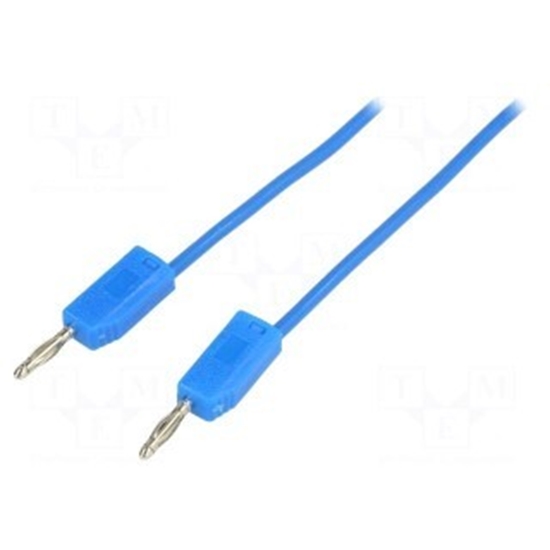 Изображение Testa vads | 2mm banānu spraudnis-2mm banānu spraudnis | Garums: 1m | zils
