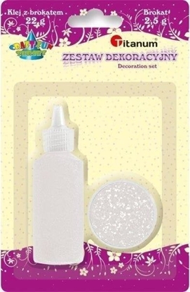 Attēls no Titanum Zestaw klej z brokatem + brokat w soiczku biay