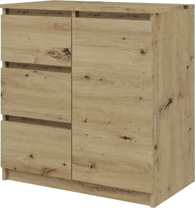 Изображение Topeshop Komoda z szufladami, 1D3S, 80x40x75 cm, db artisan, mat