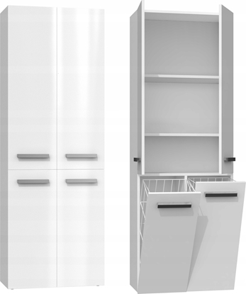 Attēls no Topeshop Szafka azienkowa Nel Dd 2K kosz 60cm bie poysk