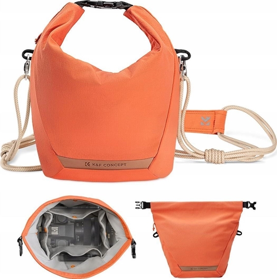 Picture of Torba Fotograficzna Crossbody Sling Na Aparat Kamer Telefon K&f 5l / Kf13.168 / Pomaraczowy
