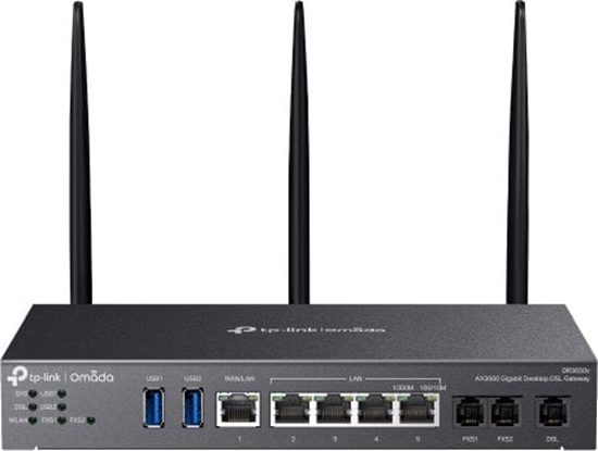 Picture of TP-Link DR3650V OMADA ADSL/VDSL gateway (AX3000,3xRJ11(2xFXS,1xDSL),2,4GHz/5GHz,1xGbELAN/WAN,4xGbE,2xUSB3.0)