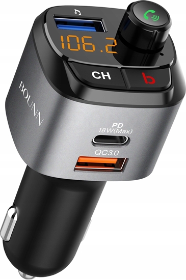 Picture of Transmiter FM Bounn Bounn transmiter FM Åadowarka samochodowa QC3.0+PD20W