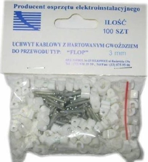 Изображение Trytyt Flop 5 (100 szt.) uchwyt kablowy z gwodziem