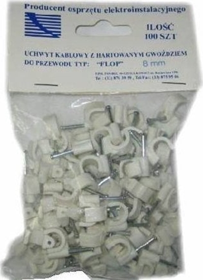 Изображение Trytyt Flop 8 (100 szt.) uchwyt kablowy z gwodziem