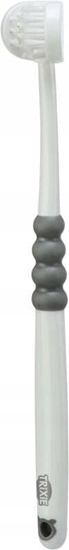 Изображение Trjstronna szczoteczka do zbw, dla psa/kota, biao/szara, 18 cm