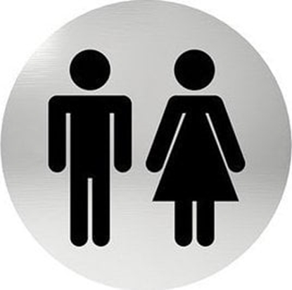 Attēls no UN OZNACZENIE OKRGE WC, KLEJONE STAL NIERDZEWNA (1 SZT)