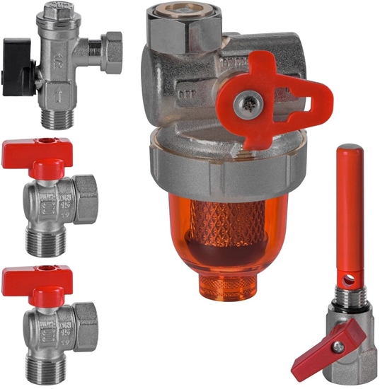 Изображение Uniwersalny zestaw zaworów ktowych do kotów gazowych z separatorem magnetycznym T3 2x1/2 i 2x3/4