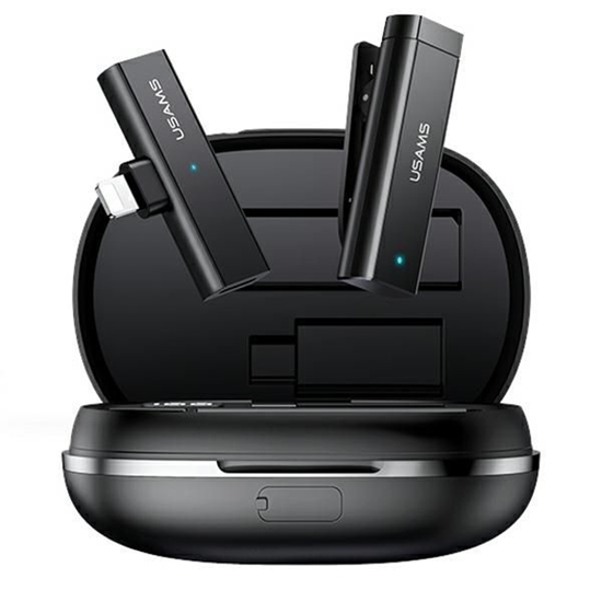 Picture of USAMS USAMS Bezprzewodowy mikrofon krawatowy ENC 2.4G Wireless Lavalier Microphone Lightning ZB244MKF01 (US-ZB244)