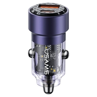 Изображение USAMS Ład. sam. C39 USB+USB-C 60W Fast Charge fiol