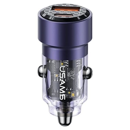 Изображение USAMS Ład. sam. C39 USB+USB-C 60W Fast Charge fiol