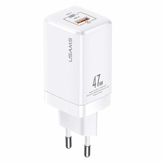 Изображение USAMS Ład. siec. T41 USB-C+USB GaN 47W PD+QC (only