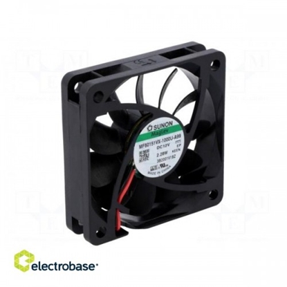 Picture of Ventilators:DC | aksiāls | 12VDC | 60x60x15mm | 51,65m3/h | 36,2 dBA | Vapo | 5400 apgr./min