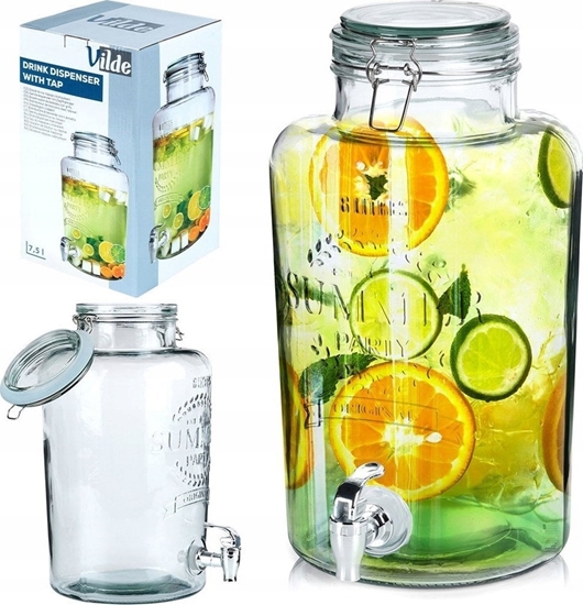 Изображение Vilde Sój do napojów z kranikiem szklany 8 l
