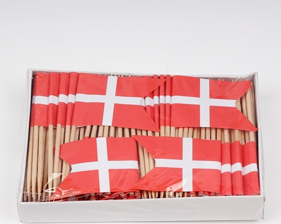 Изображение Vrige Kransekageflag papir DK 144stk/pak Rød/hvid 1x1x1mm (144EA)