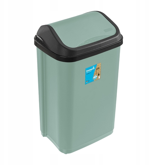 Picture of Waste bin with swivel lid 10L Swantje 25 5x19x38cm green 4052396104707