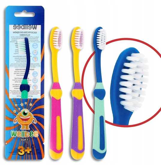 Picture of WELLBEE Szczoteczka dla dzieci KIDS(3+) Soft - mix kolorów 1szt