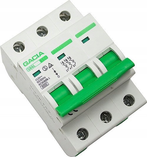 Picture of Wycznik nadmiarowoprdowy,6kA,B,3-pola,50A GACIA SB6L B 3P 50A