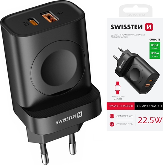 Picture of Zasilacz do laptopa Sourcing Swissten Travel Network Charger USB-A / USB-C / iWatch