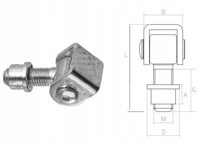 Picture of Zawias PSG 61.001 do wspawania - gwint M16