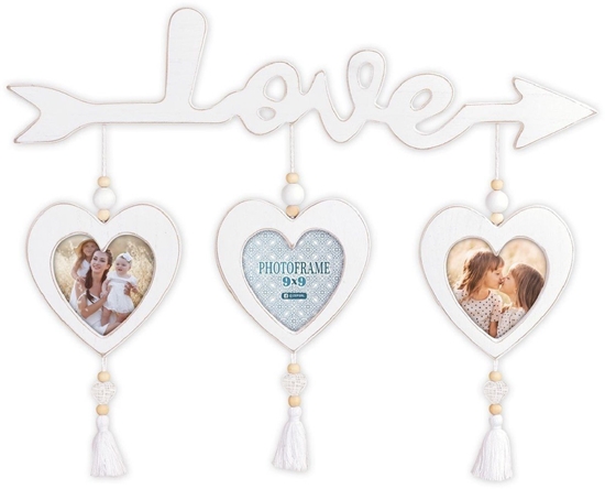 Изображение ZEP Delia                  3x9x9 Holz weiß Drei Herzen      RE366