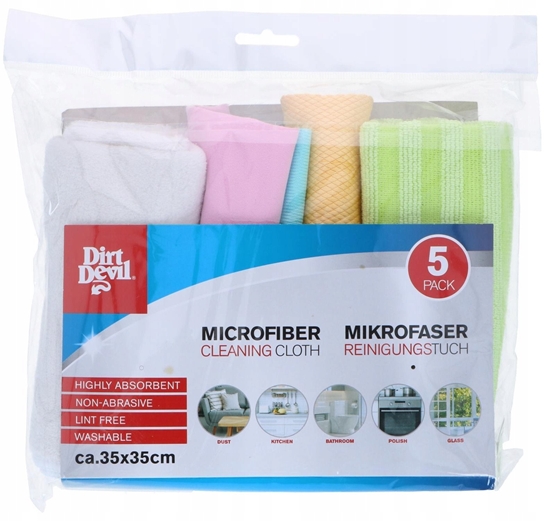 Picture of Zestaw ciereczek z mikrofibry Dirt Devil 5 szt 35 x 35 cm
