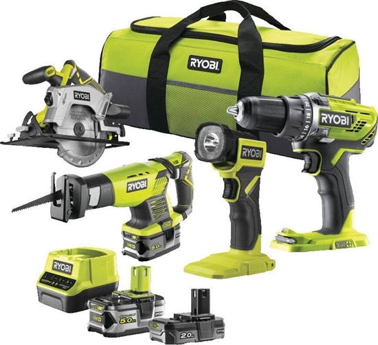 Picture of Zestaw elektronarzdzi Ryobi RCK184-252S RYOBI ZESTAW RCK184A-252S: WIERTARKO-WKRTARKA R18DD3 WYRZYNARKA R18JS PILARKA RWSL1801 RYOBI