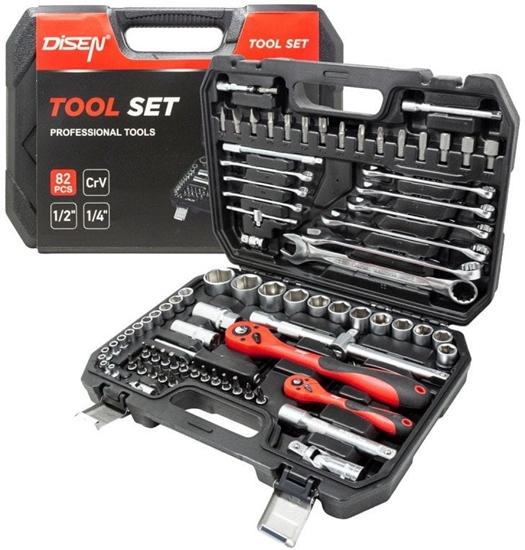 Picture of Zestaw kluczy nasadki bity 1/2" 1/4" 82 el.