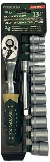 Picture of Zestaw narzdzi 13el. 3/8" grzechotka, przeduka, nasadki (8-19mm)