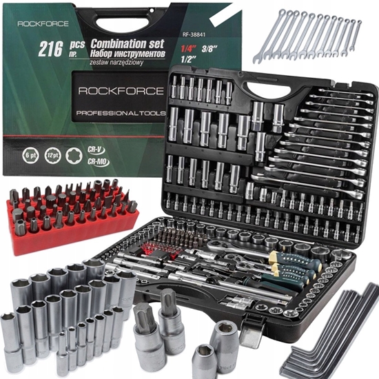 Picture of Zestaw narzdzi 216el. 1/4", 3/8", 1/2" (6-ktnych) (4-32mm) PREMIUM