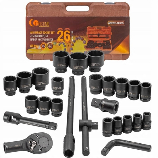 Изображение Zestaw narzdzi udarowych 26el. 3/4" (17-50mm) i 1" (55-65mm) (12-ktnych)