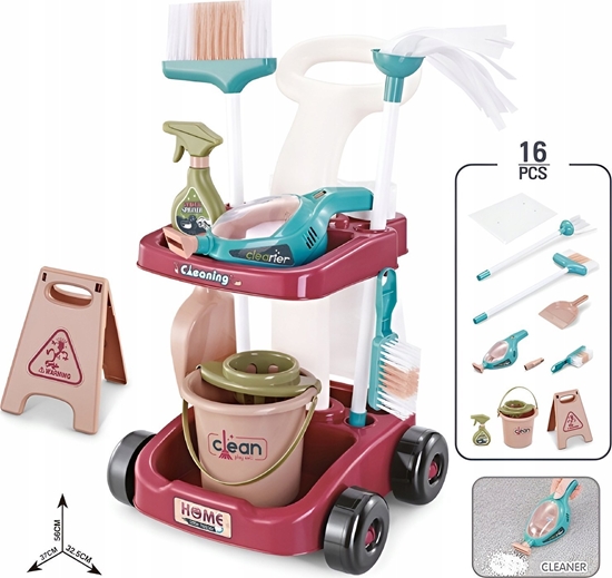 Изображение Zestaw wÃ³zek do sprzÄtania 16 elementÃ³w