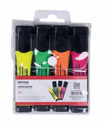 Изображение Zestaw zakrelaczy OFFICE PRODUCTS z gumowym uchwytem, 2-5mm, 4 szt., w etui, mix kolorów