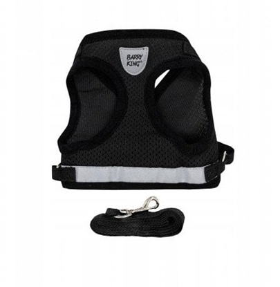 Picture of Zestaw, szelki+smycz, dla psa, czarny, poliester, rozmiar L, elementy odblaskowe