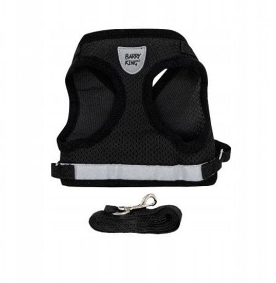 Picture of Zestaw, szelki+smycz, dla psa, czarny, poliester, rozmiar L, elementy odblaskowe