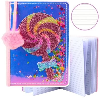 Attēls no Zeszyt Notatnik W Linie Lizak Konfetti Holograficzny A5 80 Kartek LEAN