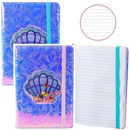 Attēls no Zeszyt Notatnik W Linie Muszla Z Konfetti Holograficzny A5 70 Kartek LEAN