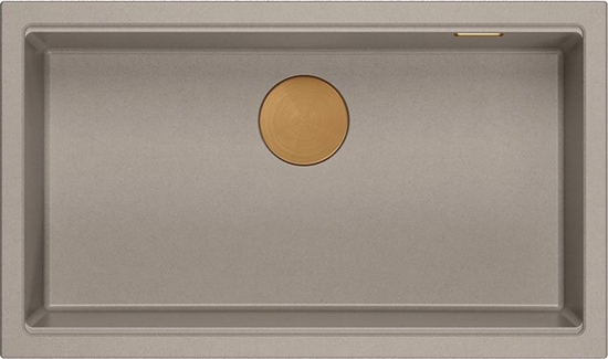 Picture of Zlewozmywak GraniteQ LOGAN 110 GraniteQ zlewozmywak soft taupe 76x44x23,5 cm 1-komorowy wpuszczany z syfonem manualnym miedziany