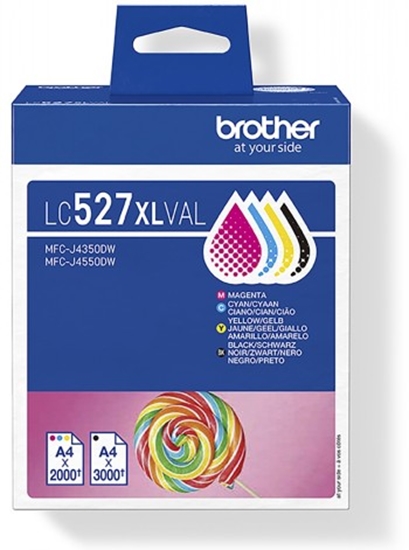 Изображение Brother LC527XLVAL tintes kārtridžs 4 pcs Oriģināls Augsta (XL) produktivitāte Melns, Tirkīzzils, Fuksīns, Dzeltens