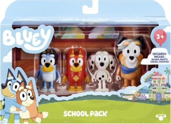 Picture of Figurka Tm Toys Bluey Blue - Szkolna paczka Pieski Zestaw figurek 4-pack BLU13052
