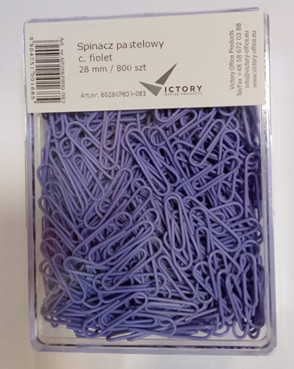 Picture of Victory Office Product Spinacze okrge 28mm VICTORY OFFICE PRODUCTS 6028KP800-083 pastelowe ciemnofioletowe metalowepowlekane w pojemniku plastikowym 800szt